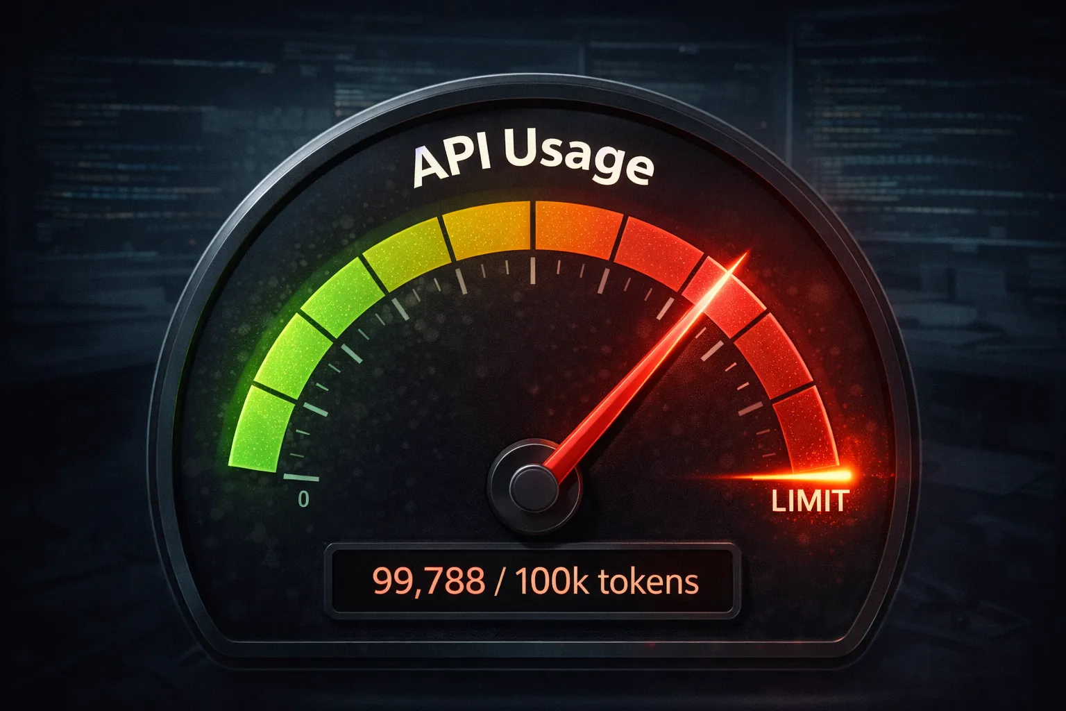 API usage meter at token limit